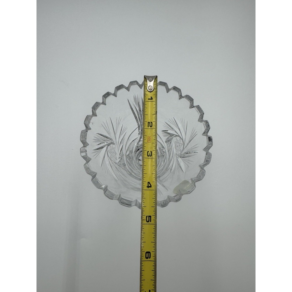 Vintage Led Cut Crystal Bud Vase 6" Inch Tall Scalloped Edge - Picture 6 of 9